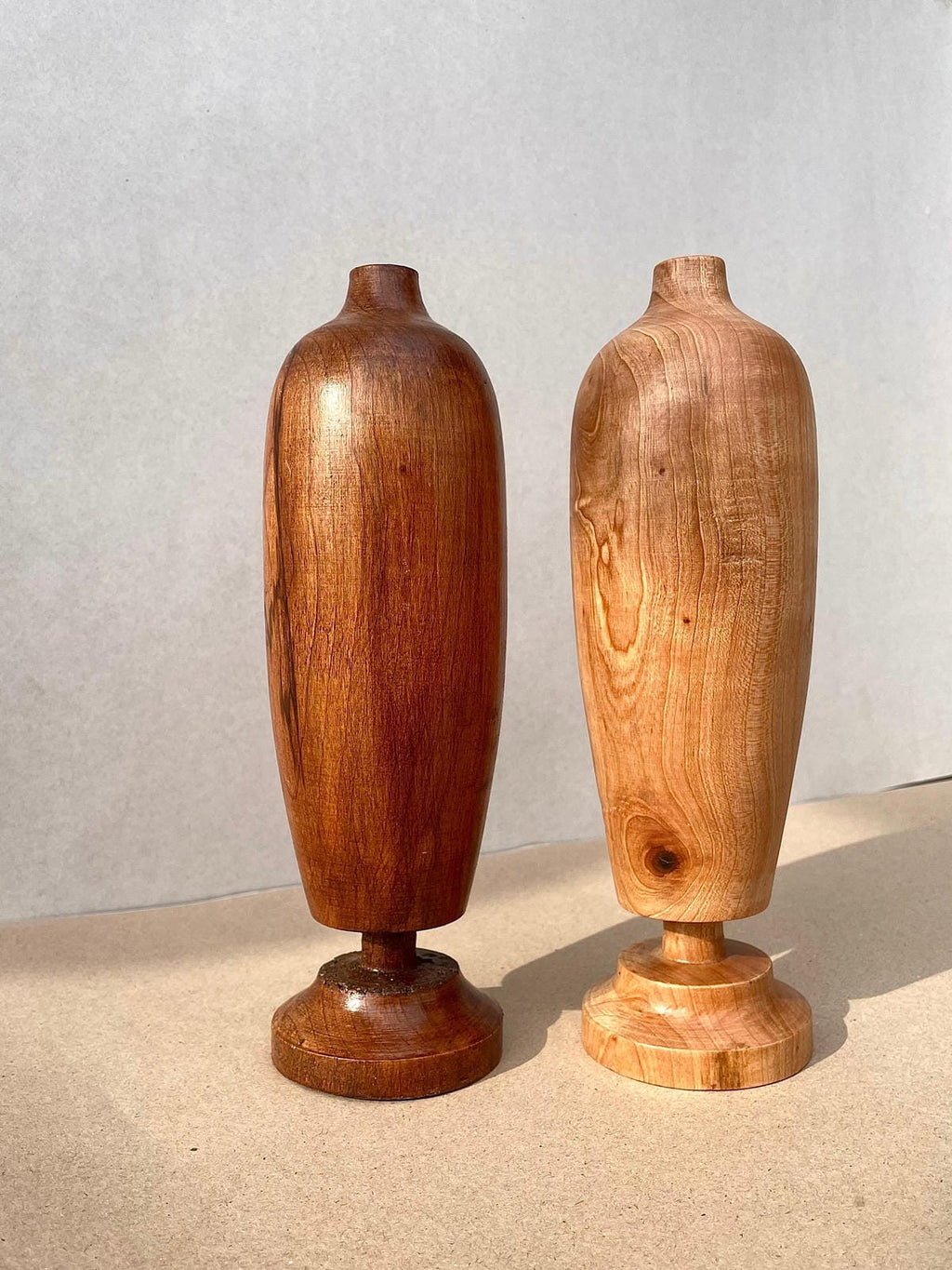 Handcrafted Solid Wood Decorative Vase – Minimalist Natural Art Statement