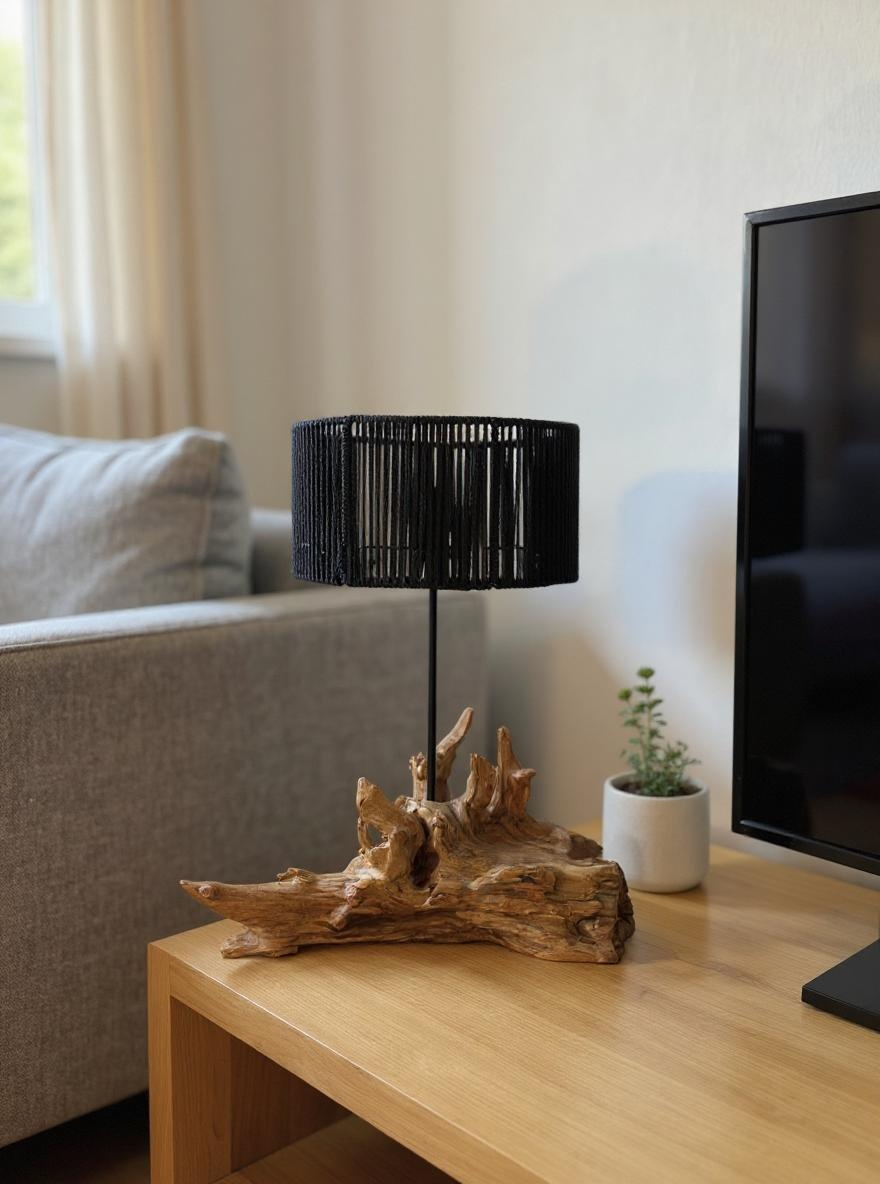 Organic Teak Base Table Lamp
