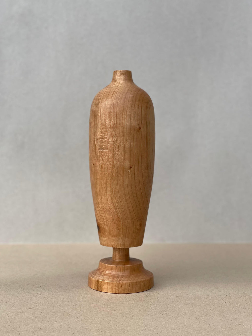 Handcrafted Solid Wood Decorative Vase – Minimalist Natural Art Statement
