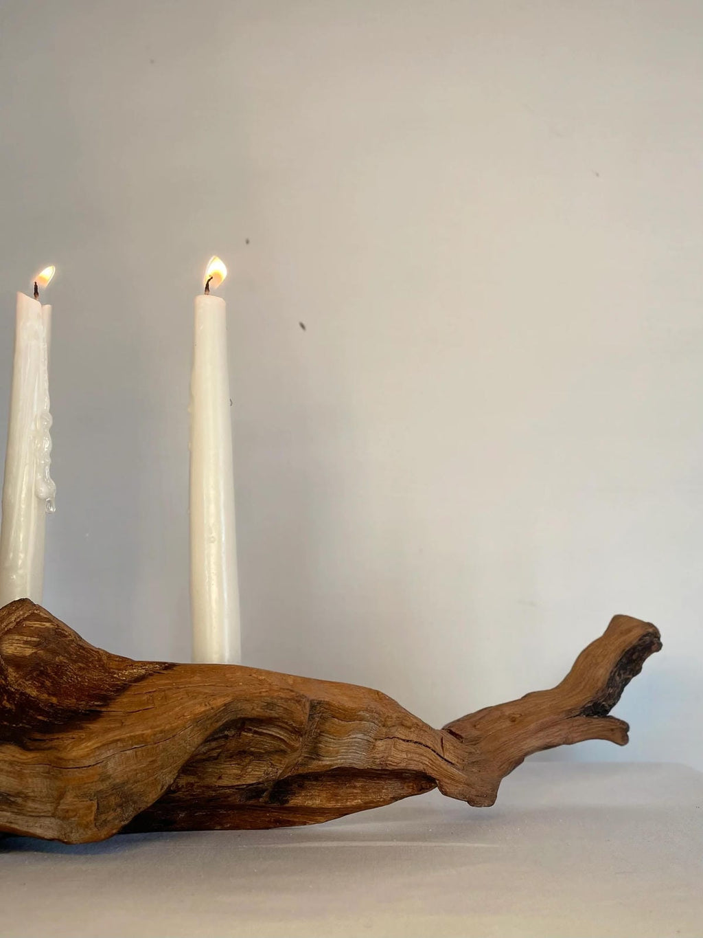 Organic Driftwood Taper Candle Holder (Holds 4 Candles)