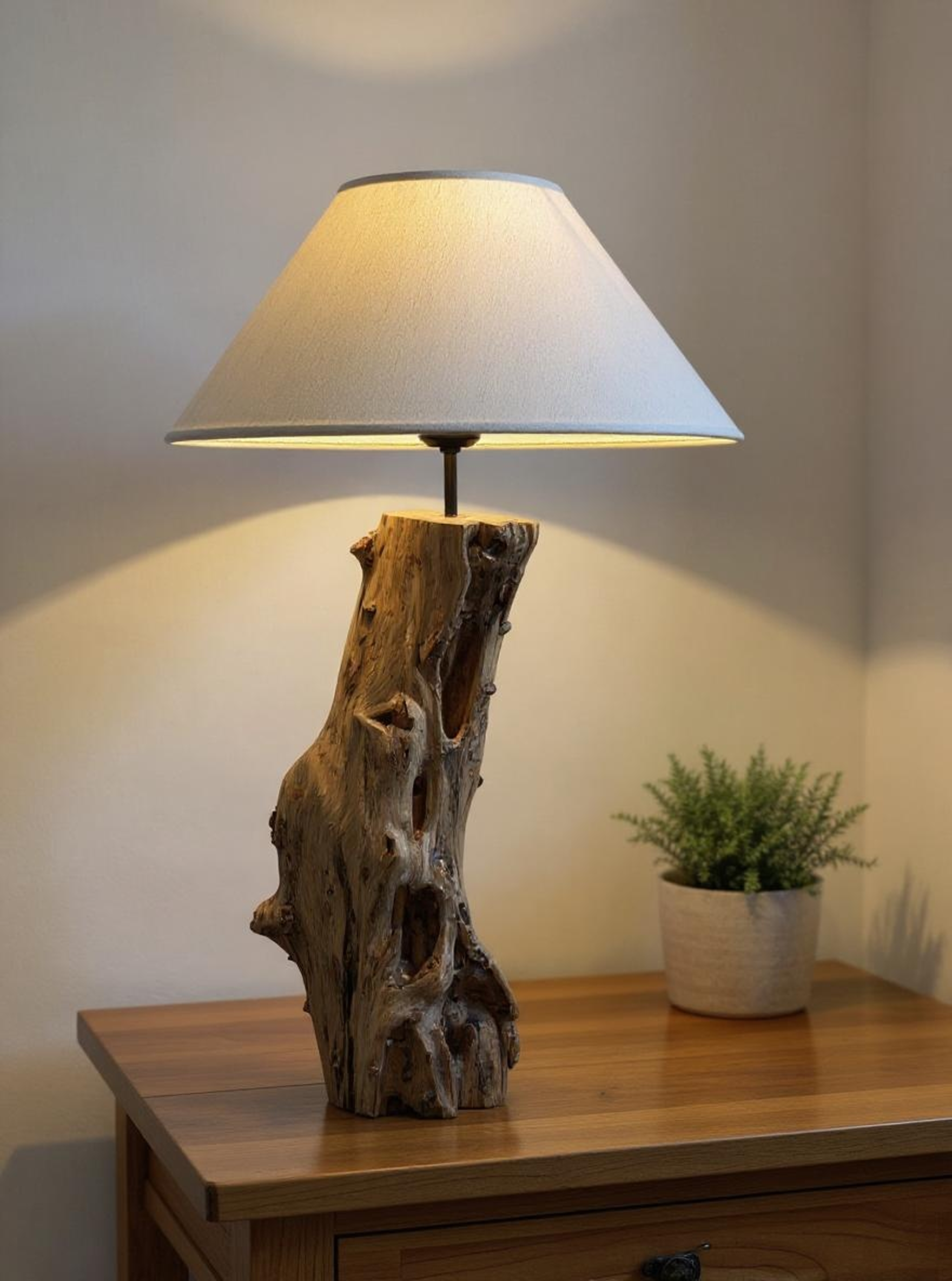 Unique Hollowed Root Wood Lamp