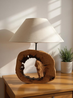 Organic Hollow Teak Lamp