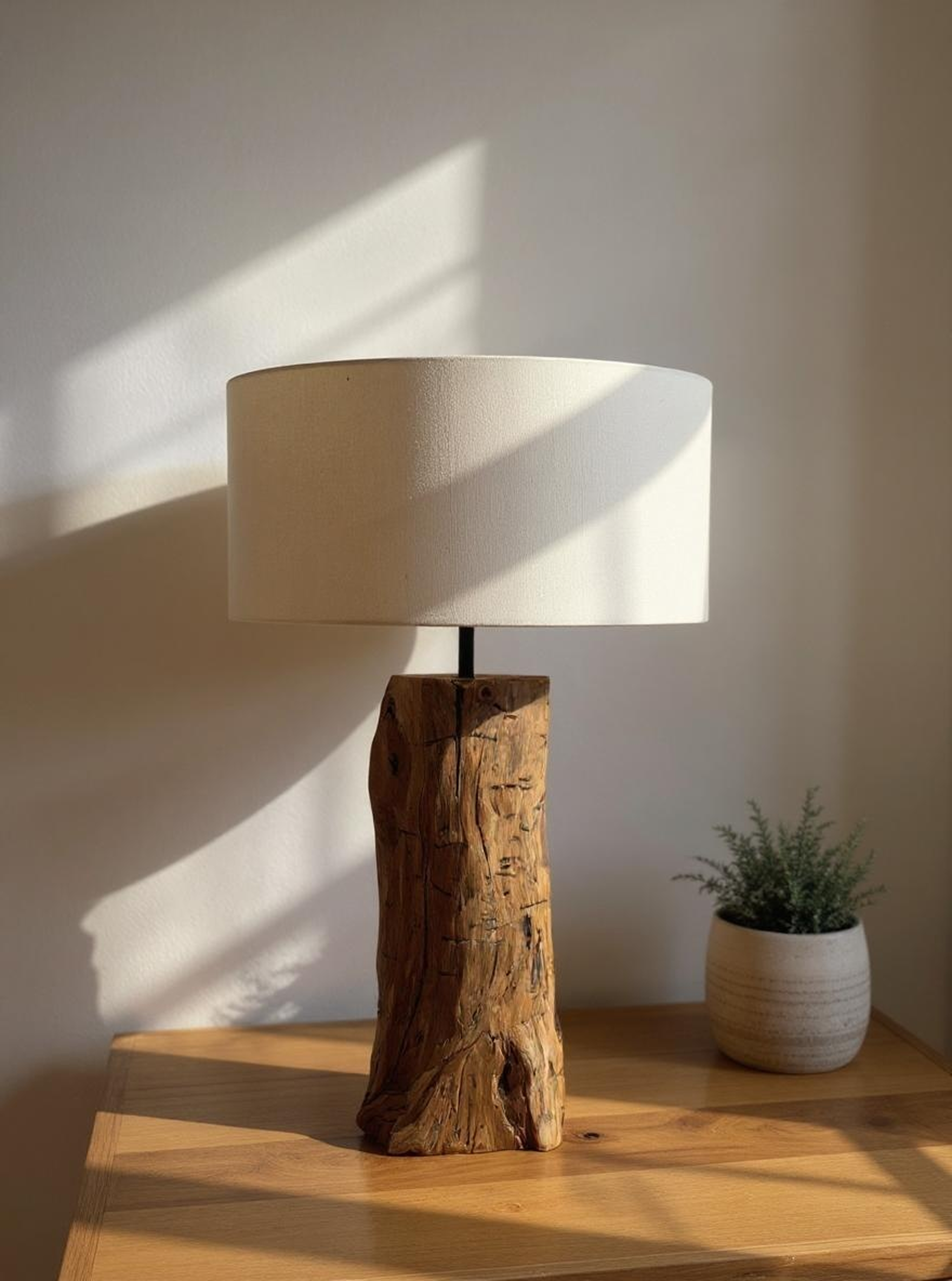 Organic Tree Stump Lamp
