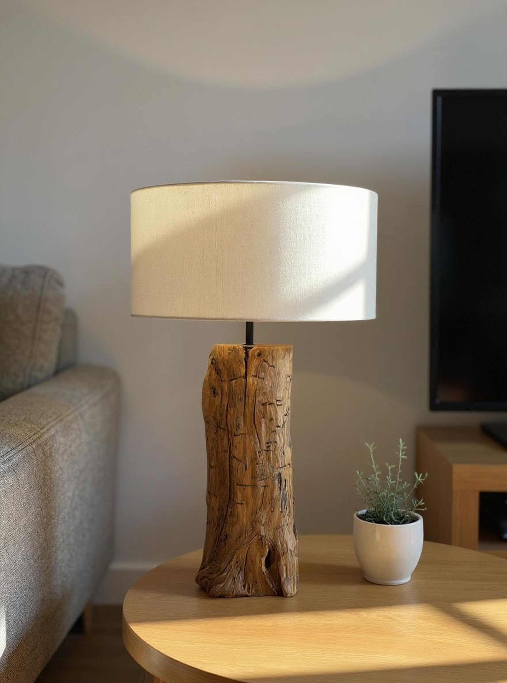 Organic Tree Stump Lamp