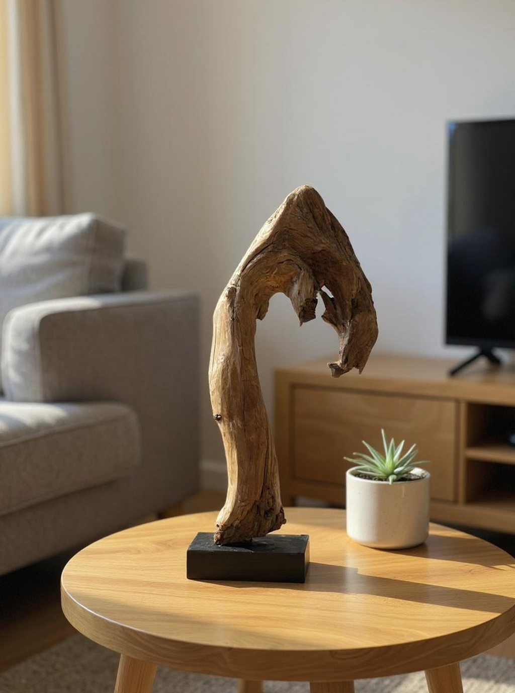 Natural Curved Wood Sculpture