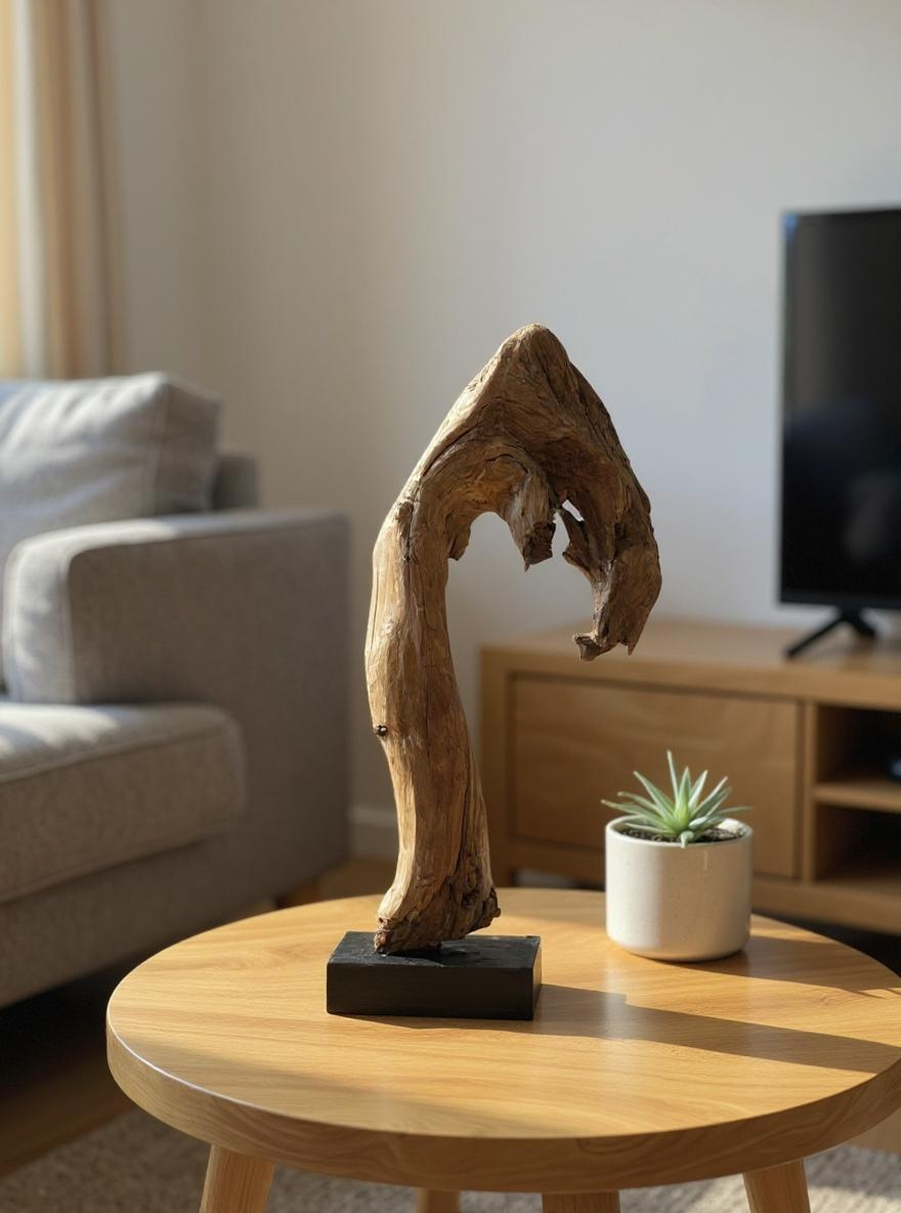 Natural Curved Wood Sculpture
