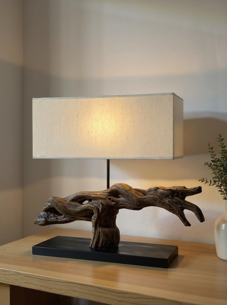 Natural Sprawling Wood Table Lamp