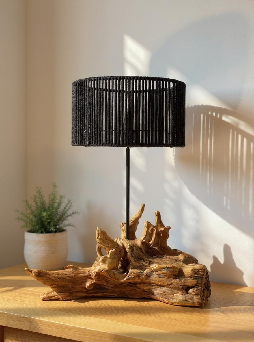 Organic Teak Base Table Lamp