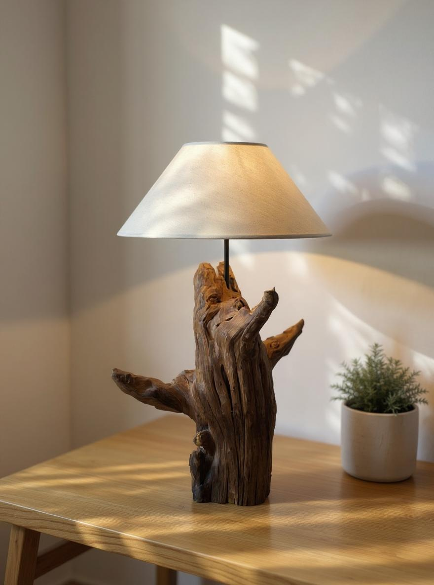 Rustic Tree Trunk Lamp