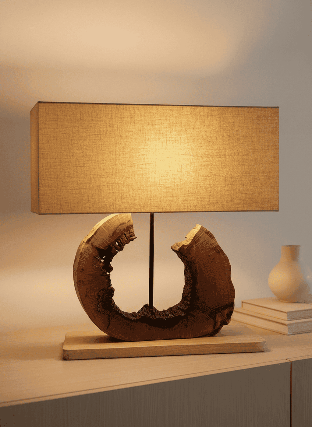 Crescent Moon Rectangular Lamp