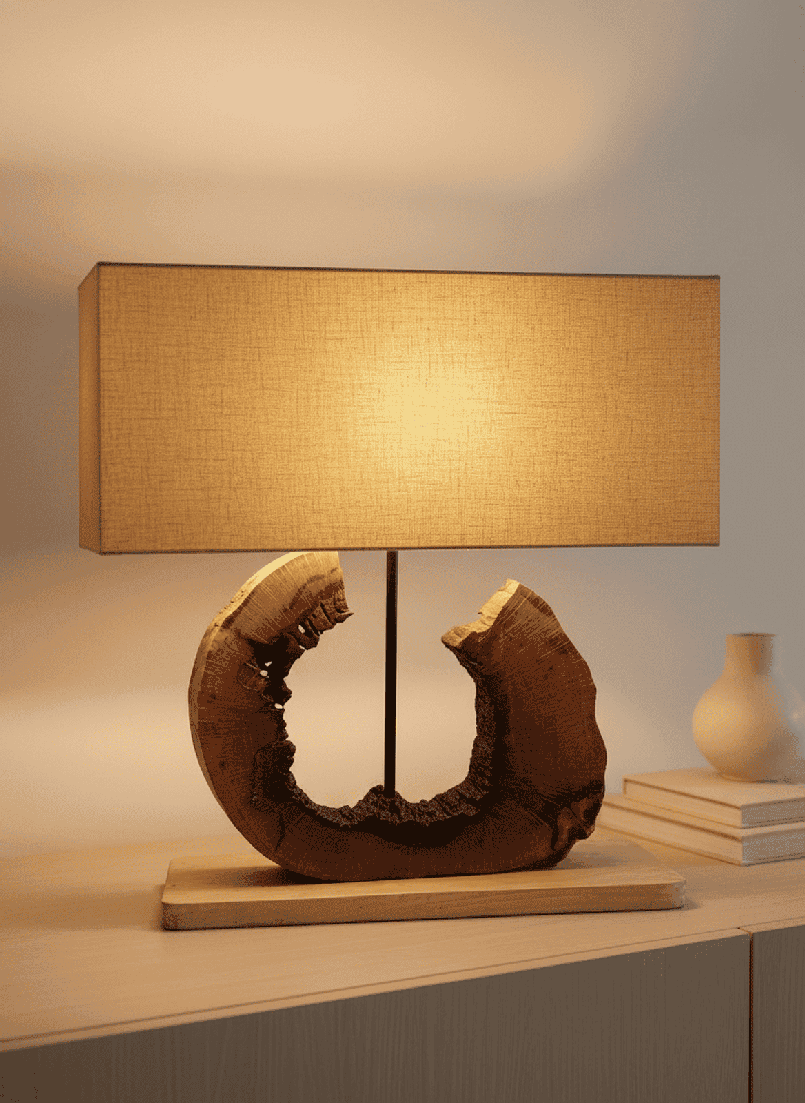 Crescent Moon Rectangular Lamp