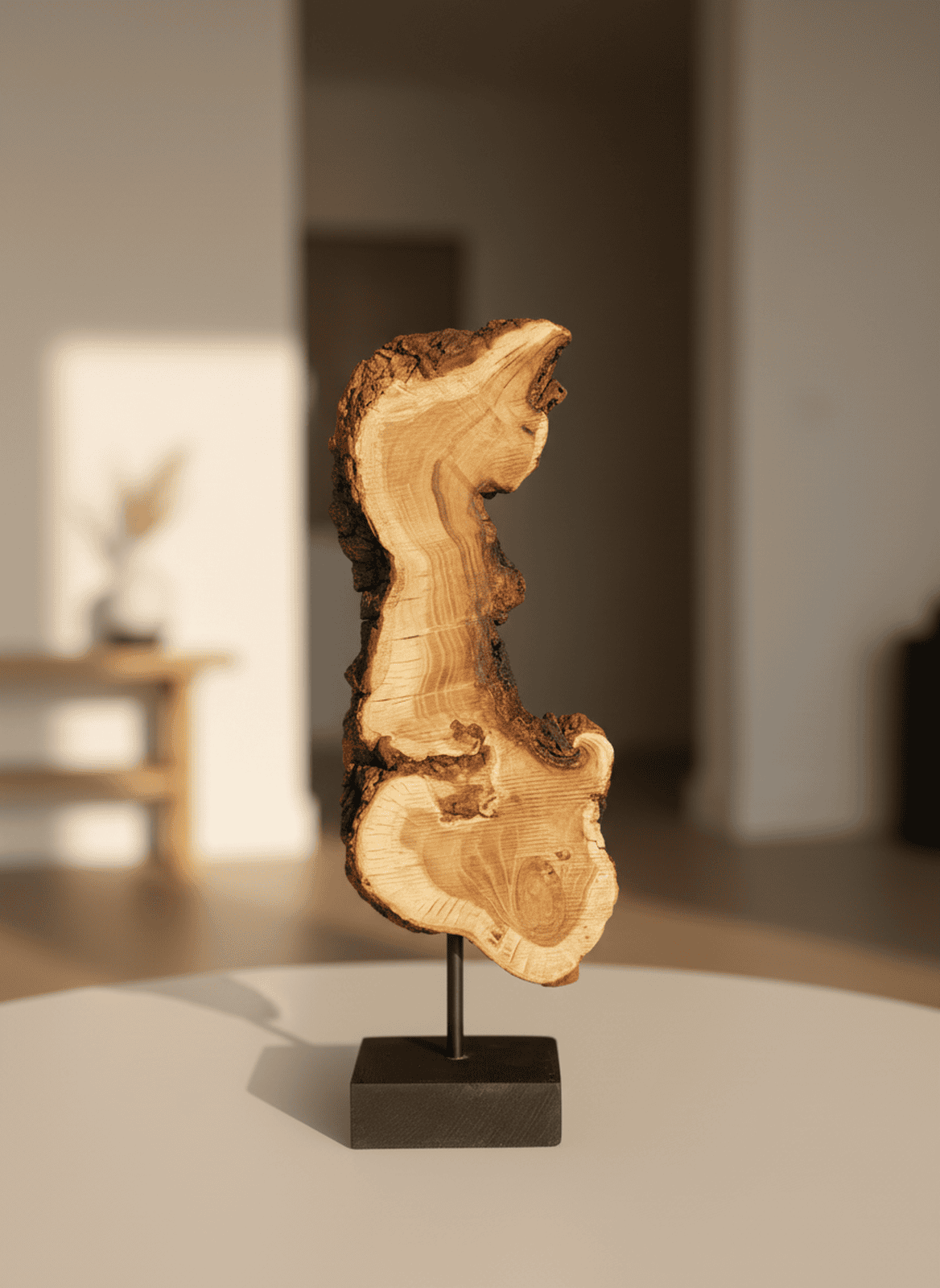 Live-Edge Teak Wood Sculpture