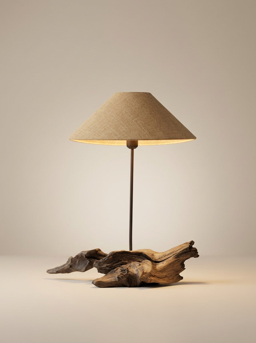 Rooted Teardrop Drift Wood Lamp Illuminate your space with the raw, rugged beauty of nature with this handcrafted table