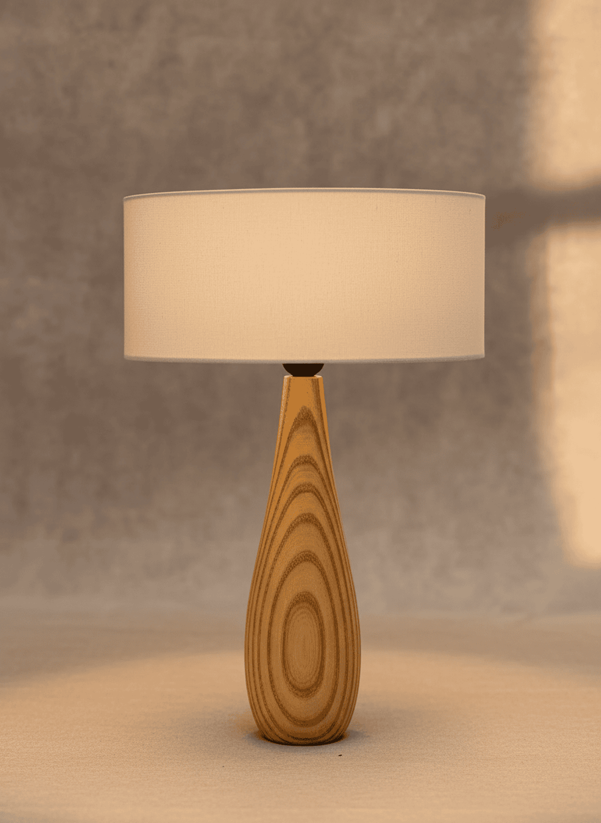 Modern Teardrop Wood Table Lamp
