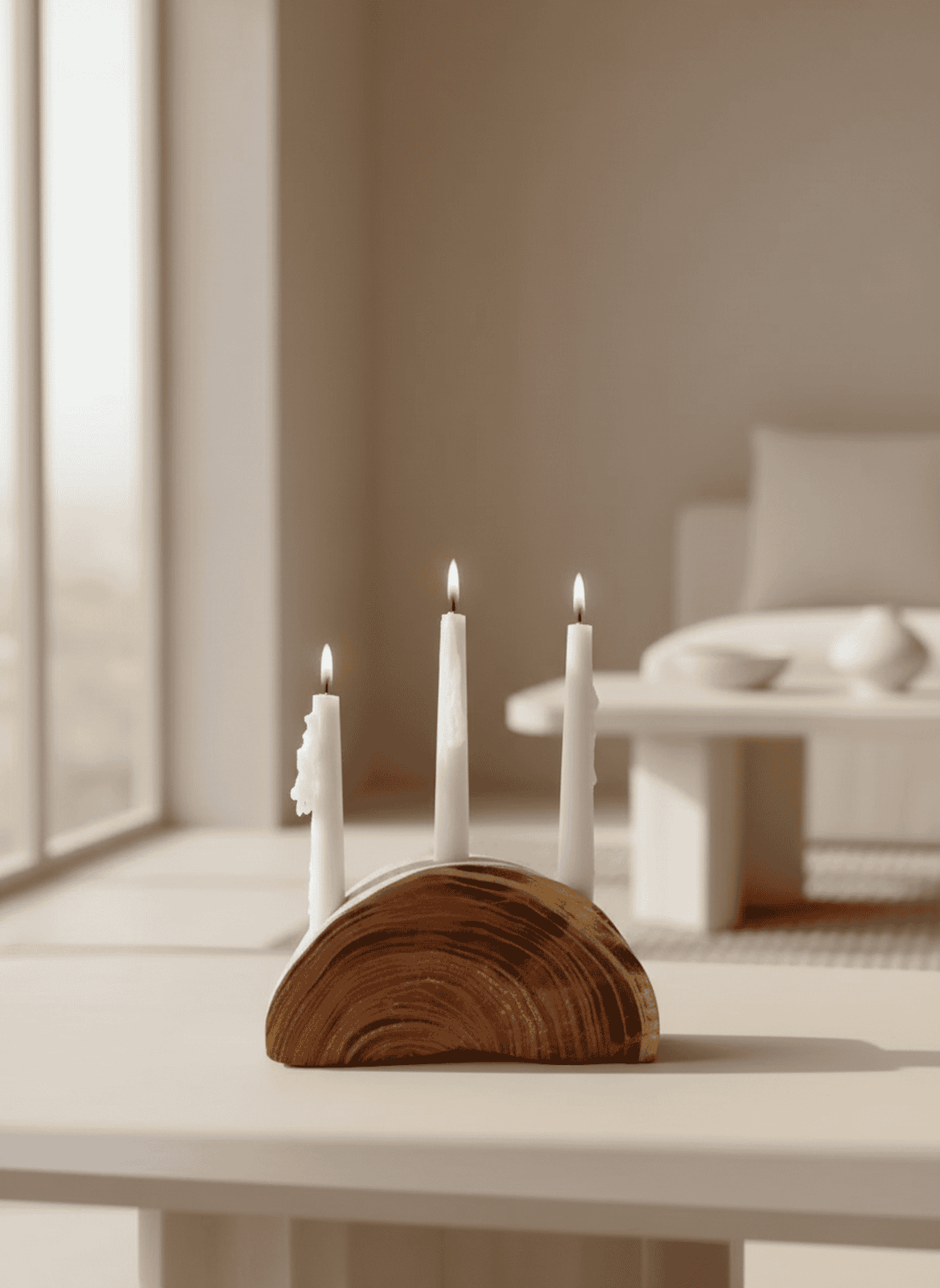 Handcrafted Natural Wood Candle Holder – Rustic Organic Decor Piece