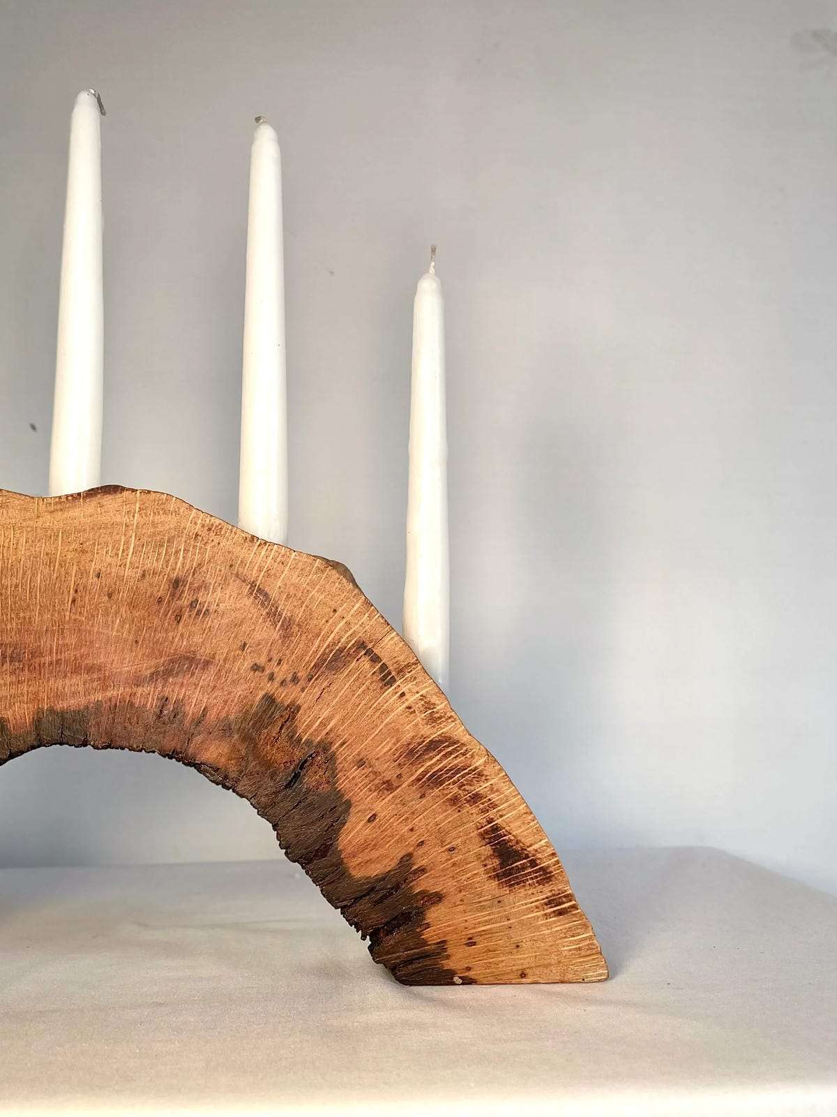 Handcrafted Live Edge Wood Candlestick Holder (Holds 4 Taper Candles) - Ghaaroon